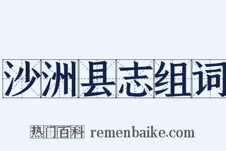 沙洲县志组词是什么意思的图片